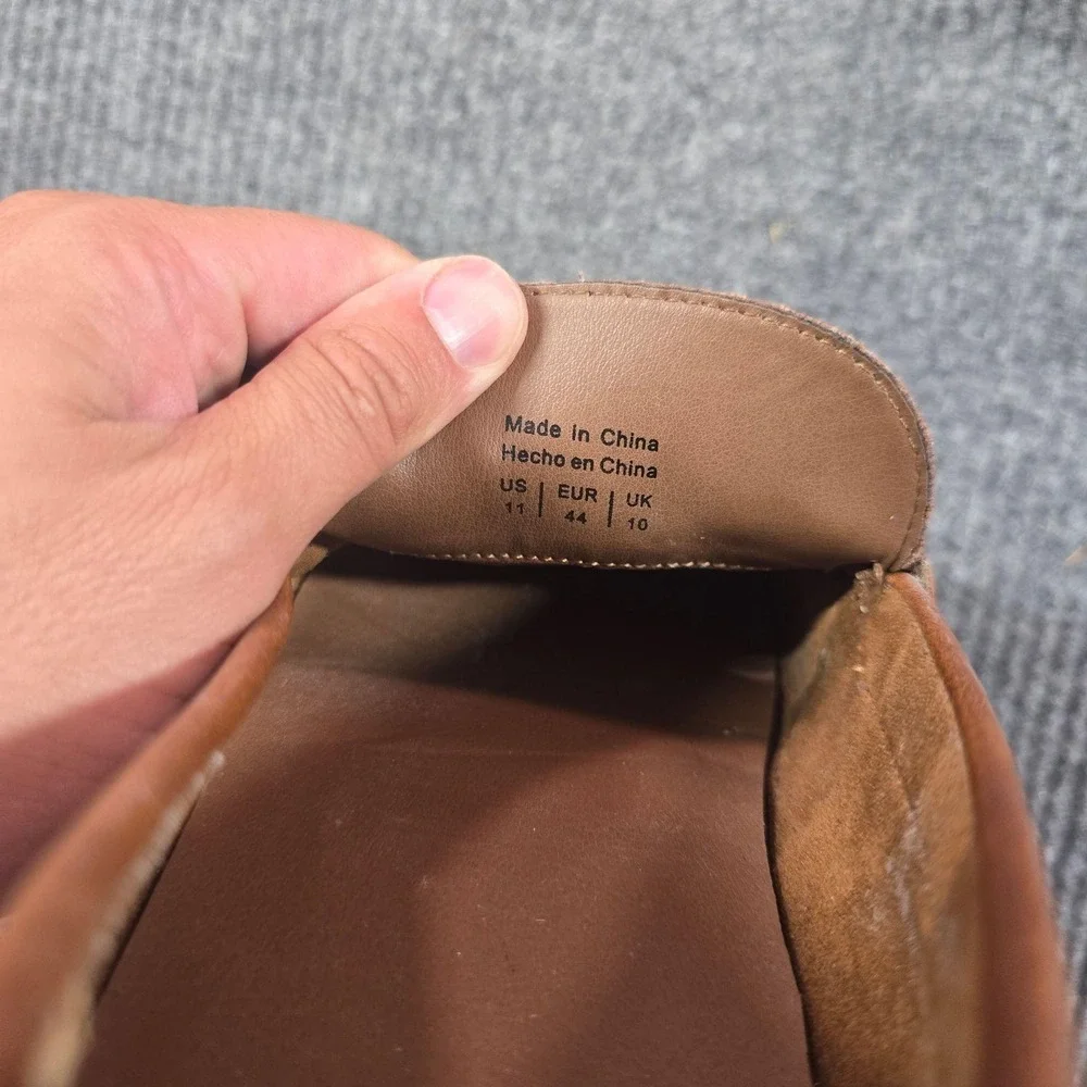 Aldo Shoes Mens Size 11 Brown Leather Bit Loafers Slip On Comfort Square Toe